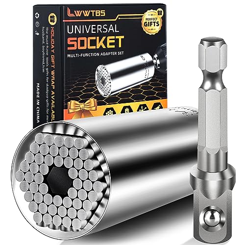 Super Universal Socket Tools Gifts for Men Christmas Gifts Stocking Stuffers for Men Universal Socket Power Drill Adapter(7-19 MM) Cool Tools Gadgets for Men Birthday Gifts for Women Dad Husband