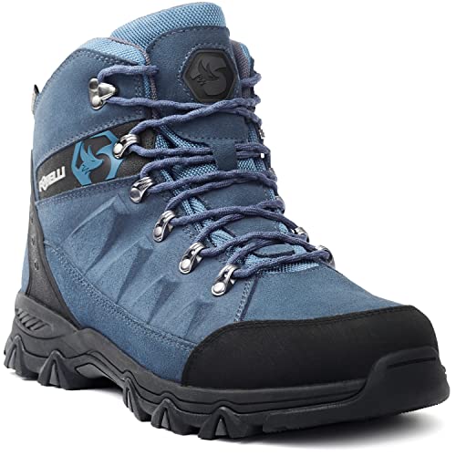 Foxelli Men’s Hiking Boots – Waterproof Suede Leather Hiking Boots for Men, Breathable, Comfortable & Lightweight Hiking Shoes