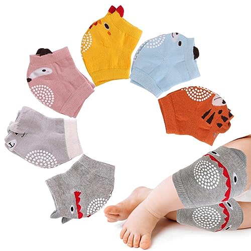 VOLSION Baby Knee Pads (6 Pairs) for Crawling, Toddler Walker Knee Pads for Boys and Girls, 3 6 12 Months Old Babies Must Haves