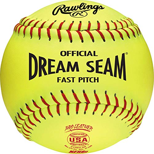 Rawlings C12RYLAH Official ASA Dream Seam Fastpitch Softballs (Box of 3), Yellow, Size 12 in.