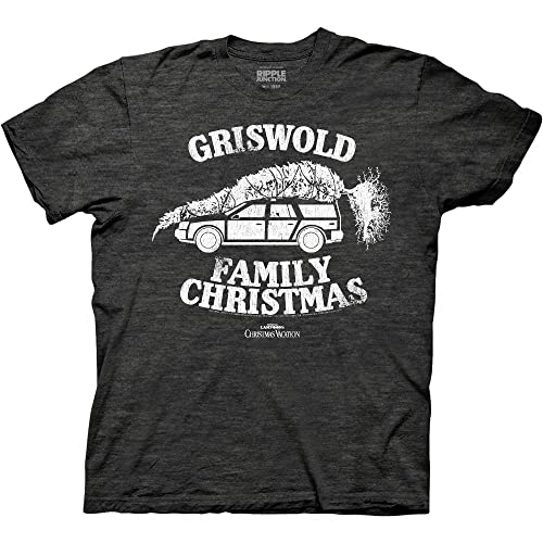 Ripple Junction National Lampoon’s Christmas Vacation Griswold Family Christmas Adult Holiday T-Shirt Medium Heather Charcoal