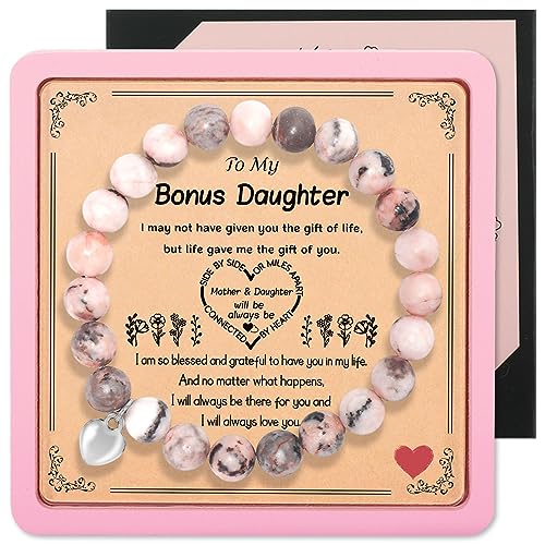 Sensi Blue Daughter Gifts from Mom, Birthday Gifts for Bonus Daughter Daughter-in-Law Women Girls, to My Bonus Daughter Graduation Wedding Christmas Anniversary Mothers Day Bracelet