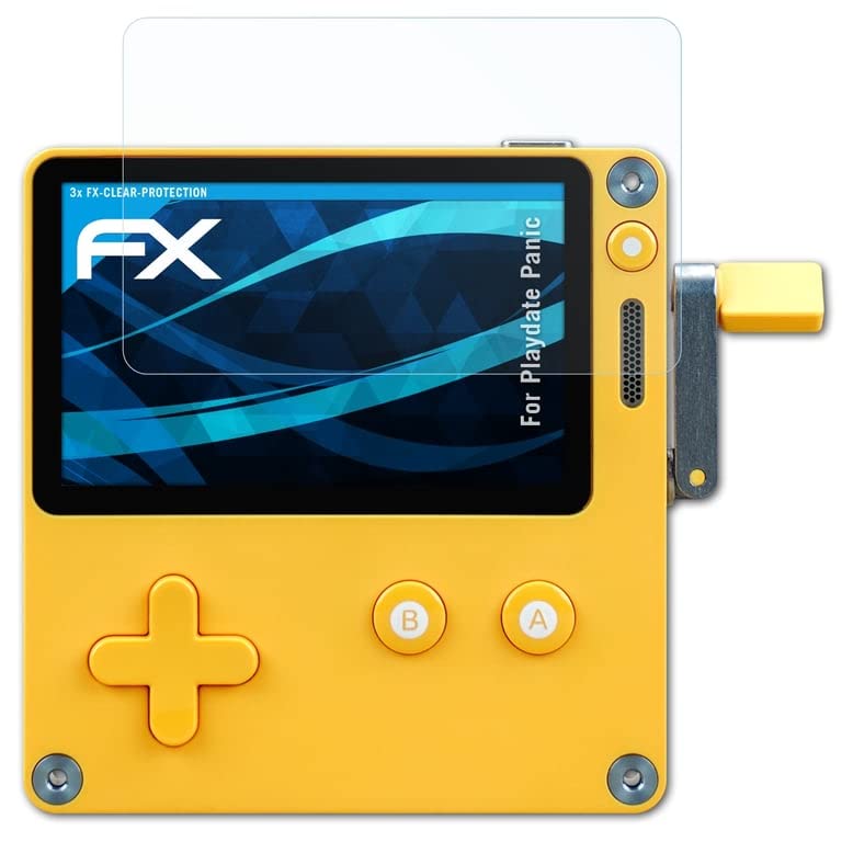 atFoliX Screen Protection Film compatible with Playdate Panic Screen Protector, ultra-clear FX Protective Film (3X)