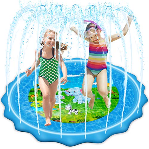 VOROSY Upgraded 79' Sprinkler & Splash Play Mat, Splash Pad, Inflatable Summer Outdoor Sprinkler Pad Water Toys Fun for Children, Infants, Toddlers, Boys, Girls and Kids