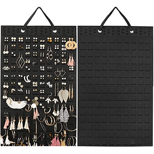 Resovo Hanging Earrings Organizer, Earring Holder & 20 Hooks, Holds Up To 300 Pairs, Compact Design, Soft Material, Earring Hanger Earring Display Hanging Organizer for Women Girls -1 Pack