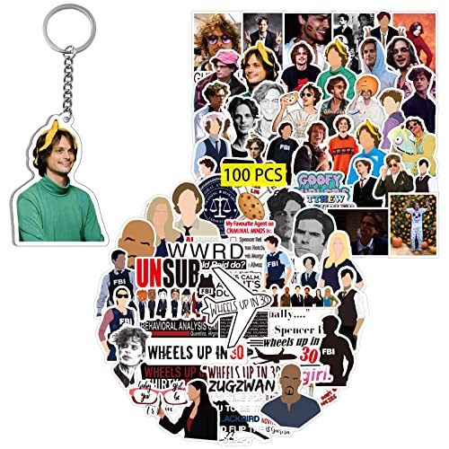 Kilmila Criminal Stickers 100Pcs（with Meme Keychain Decoration）Gifts Criminal Merchandise Party Supplies Vinyl Sticker for Bumper Luggage Skateboard Graffiti