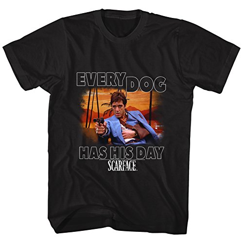Scarface Gangster Crime Movie Al Pacino Every Dog Has His Day Adult T-Shirt 6X Black