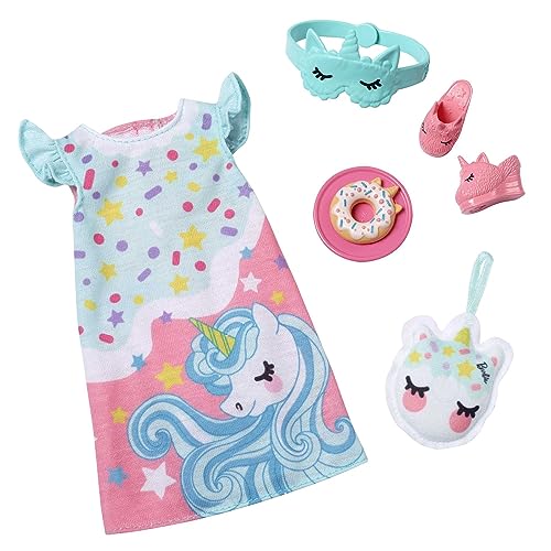 Barbie: My First Barbie Clothes, Fashion Pack for 13.5-inch Preschool Dolls, Pajamas and Slippers with Bedtime Accessories