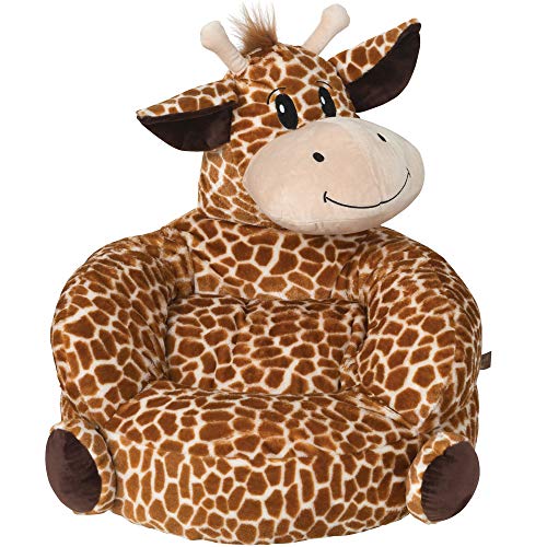 Trend Lab Giraffe Toddler Chair Plush Character Kids Chair Comfy Furniture Pillow Chair for Boys and Girls, 21 x 19 x 19 inches