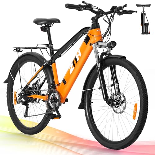 ZNH Electric Bike, Ebike 36V 10AH Removable Battery,20MPH 26 Electric Mountain Bike - Suspension Fork, LED Display - Experience The Thrill of Off-Road Riding (0range)
