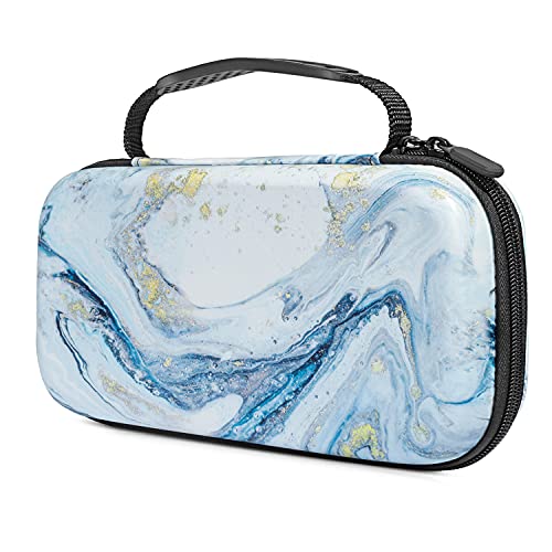 Vimorco Carry Case for Nintendo Switch, Switch OLED Model(2021) Case, Portable Shockproof Hard Shell Protective Travel Bag with 16 Game Card Slots for Nintendo Switch(Blue Marble)