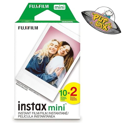 FUJIFILM Mini Instant Camera Film: 20 Shoots Total, Value Pack, (10 Sheets x 2) - Capture Memories Anytime, Anywhere - Includes Puflax UFO Sticker