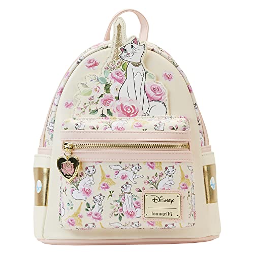 Loungefly Aristocats Duchess in Paris Floral AOP Double Strap Shoulder Bag