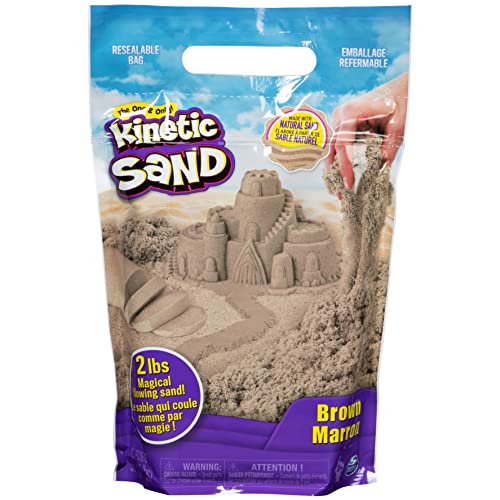 Kinetic Sand, The Original Moldable Sensory Play Sand, Brown, 2 lb. Resealable Bag, Ages 3+
