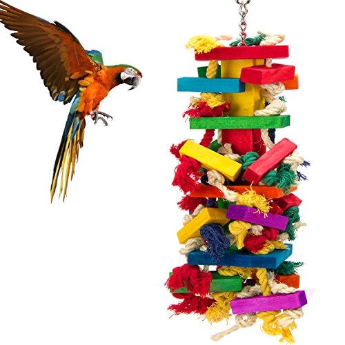 MEWTOGO Extra Large Bird Parrot Toys for Macaws, African Grey, Amazon Parrots