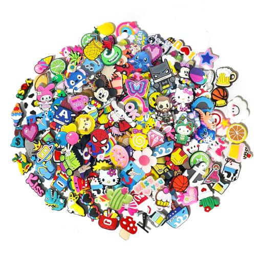 35,50,100 Pcs Random PVC Shoe Charms,Garden Shoes Cute Shoe Charms Wristband Bracelet Decoration with Different Designs Shape for Girls,Boys and Adult Party Gift(35)