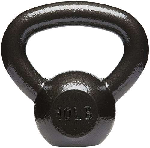 Amazon Basics Cast Iron Kettlebell with Enamel Finish, 10-Pound, Black