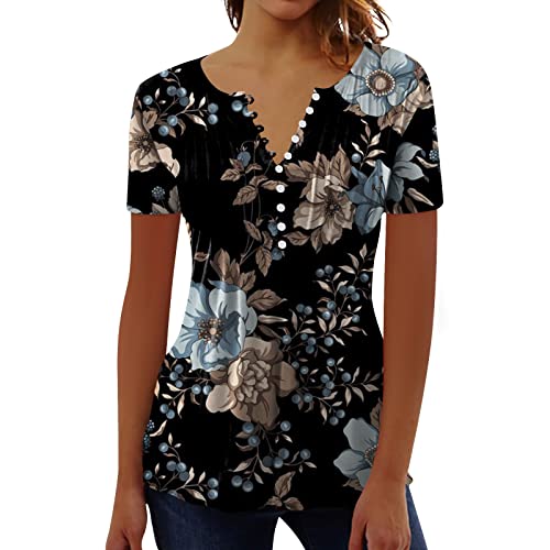 Generic Summer Shirts for Women Dress Shirts for Women Blouses for Women Dressy Casual Chiffon Blouses for Women Work Clothes for Women 2024 Button Down Blouse for Women Work Women Button Down Shirts