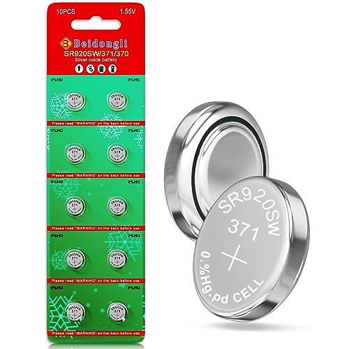 SR920SW Batteries Button Cell AG6 371 V371 Pack of 10 SR920SW 1.5V Alkaline Battery【3 Years Warranty】