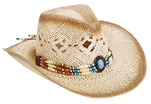 Livingston Cowboy Hat for Women Western Straw Cowgirl Hats Party Straw,Natural
