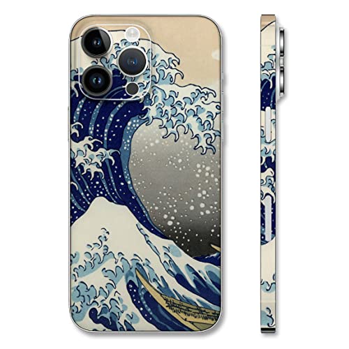 HK Studio Great Wave Skin Decal (Not Case) for iPhone 13 Pro Max - No Bubble, Slim, Waterproof - Protecting & Personalizing iPhone's Back, Camera, Frame