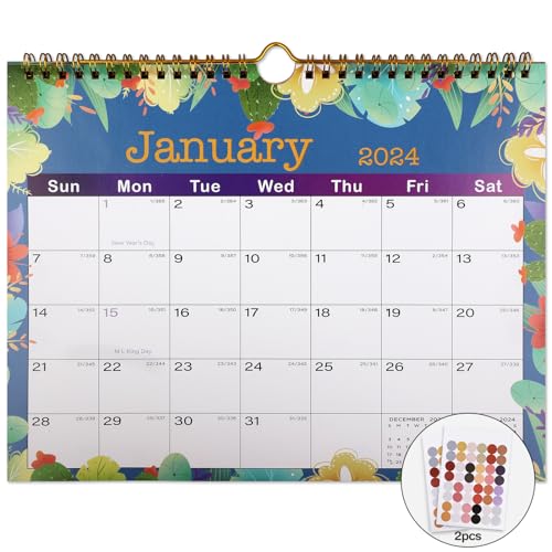 Lbylyhxc 2024 calendar from Now to December 2024-18 Monthly Wall Calendar 2023-2024 - the perfect monthly calendar 2024 for easy planning - includes Julian dates (HAND-DRAWN ORIGINAL DESIGN)…