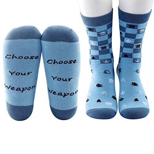 G2TUP Chessboard Gifts Socks for Men Funny Player Joke Club Team Gift Choose Your for Player (2 Pairs/Set, Mid Calf)