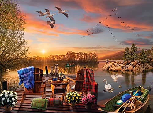 Buffalo Games - Breakfast at The Lake - 1000 Piece Jigsaw Puzzle for Adults Challenging Puzzle Perfect for Game Nights - 1000 Piece Finished Size is 26.75 x 19.75