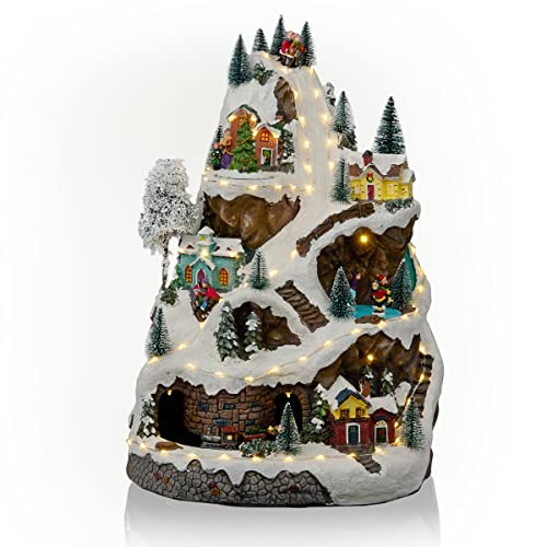 Alpine Corporation 18' H Indoor Animated Winter Wonderland Set with LED Lights and Music