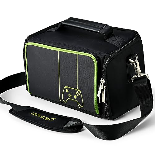 DEPGI Carrying Case for Xbox Series S: Premium Nylon Hardshell Travel Bag with Spacious Compartments for Console, Monitor, and Accessories - Waterproof, Anti-Slip, Ergonomic Design