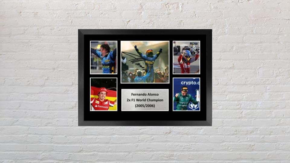 Fernando-Alonso Signed Autographed Reproduction Print - Birthday Celebration Present - Formula One World Champion Print