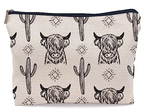Lacosu Western Makeup Bag,Western Gifts For Women,Cow Makeup Bag,Cowgirl Stuff,Western Stuff For Women,Western Gifts,Cowgirl Gifts