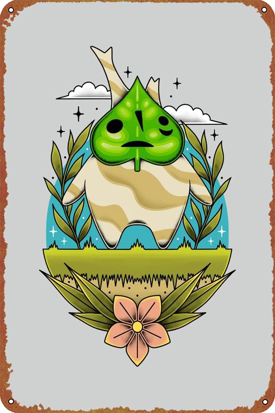 Makar Korok Leaf Mask Metal Tin Logo Home Coffee Wall Decorative 8x12 inches INCH