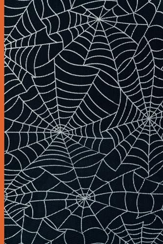 Spooky Spiderweb Notebook | Black with White Webs |: 6x9, 120 lined pages, soft paperback cover