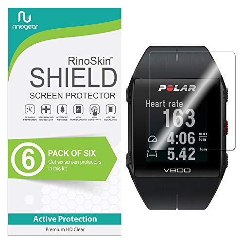 RinoGear (6-Pack) Screen Protector Designed for Polar V800 Screen Protector Case Friendly Accessories Flexible Full Coverage Clear TPU Film