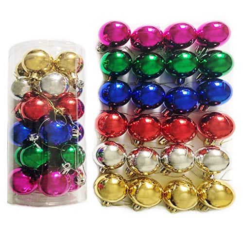 AllBeauty 24ct 40mm Christmas Balls Ornaments Essential Christmas Tree Decorations Shatterproof Indoor for The Home Holiday Party Decoration (4CM/6Colors, 24ct)