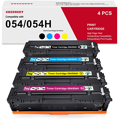 GREENSKY Compatible Toner Cartridge Replacement for Canon CRG 054 54 054H Color Ink ImageClass LBP622Cdw MF644Cdw MF642Cdw MF641cw MF642c MFb42cdw 643c 644c Laser Printer(Black, Cyan, Magenta, Yellow)