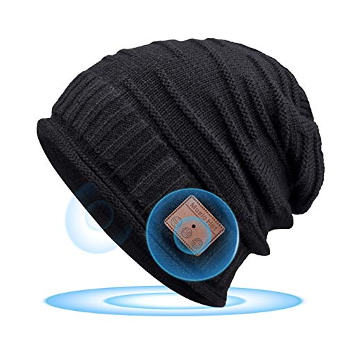 Bluetooth Beanie Hat for Men Gifts - Gifts Ideas for Teenage Boys Teen Girls| Stocking Stuffer for Men Women Adults Teen Boys| Cool Tech for Gamer| Bluetooth Beanie Music Hat Wireless with Headphones