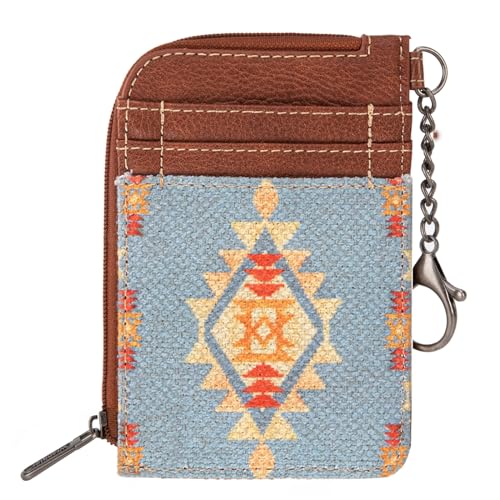Montana West Wrangler Card Wallet for Women Boho Aztec Credit Card Holder with Zipper Pocket WG2202-W005BR