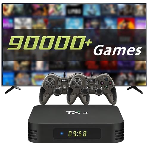 Retro Game Console Built in 90,000+ Classic Games, S905X3 Chip, 256G Video Game Console All in One, Gaming Consoles Compatible with Atari/Mame/PS1/PSP/Gameboy, Game System with 2 Controllers