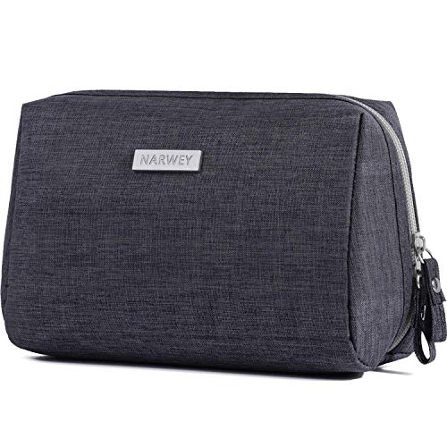 Large Makeup Bag Zipper Pouch Travel Cosmetic Organizer for Women (Large, Dark Grey)