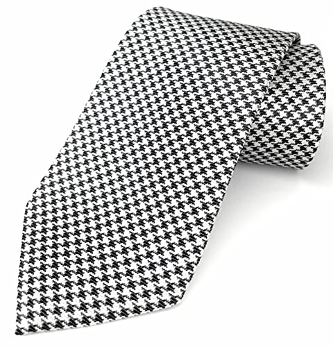 Neckties By Scott Allan - Black & White Houndstooth Men's Tie