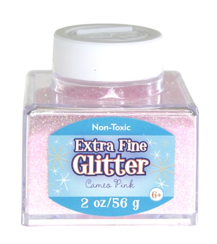 Sulyn Extra Fine Cameo Pink Glitter Stacker Jar, 2 Ounces, Non-Toxic, Stackable and Reusable Jar, Multiple Slot Openings for Easy Dispensing and Mess Reduction, Light Pink Glitter, SUL51825