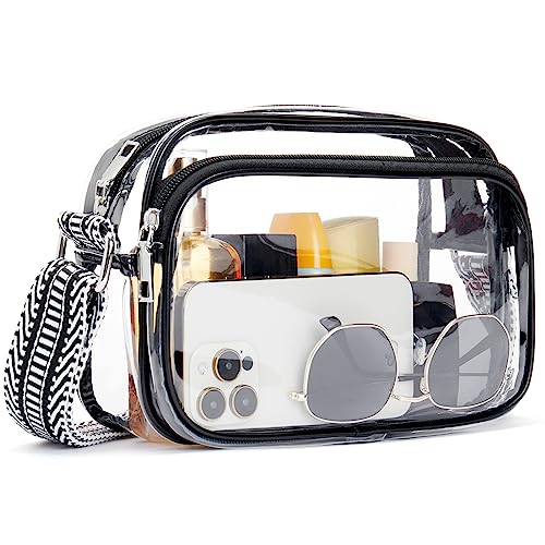 BOSTANTEN Clear Purses for Women Stadium Approved Clear Bags Small Crossbody Bags Trendy for Concerts Sports