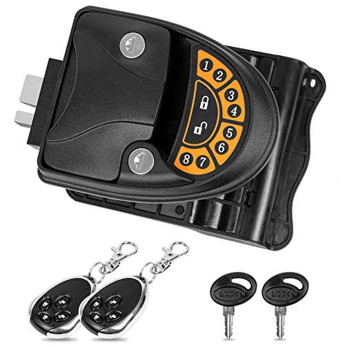BEETRO RV Keyless Entry Door Lock Latch Handle, Zinc Alloy RV Lock with Back-lit Keypad, 2 Fobs, 2 Keys, Keyless Entry RV Door Lock for Travel Trailer Camper, Only Fit 2.75' x 3.75' Lock Hole