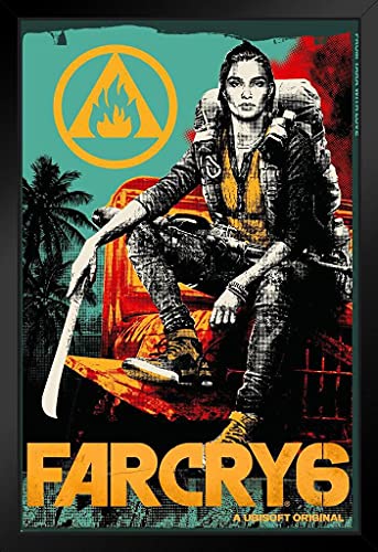 Far Cry 6 Dani Female Character Video Game Gaming Gamer Far Cry Merchandise Collectibles Collectors Edition Far Cry Merch Far Cry 6 Poster Far Cry Game Stand or Hang Wood Frame Display 9x13