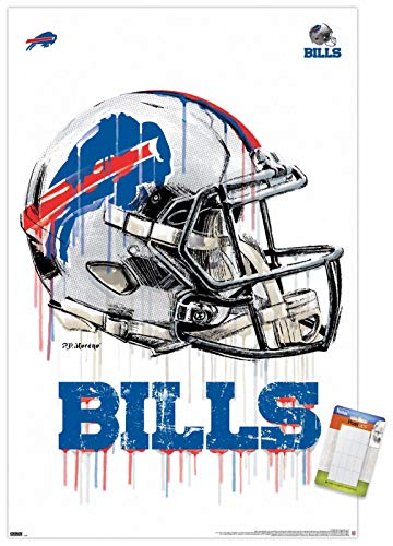 Trends International NFL Buffalo Bills - Drip Helmet 20 Wall Poster, 22.375' x 34', Poster & Mount Bundle