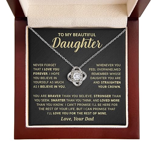 Father to Daughter Gifts from Dad Necklace, Necklace for Dad, My Daddy On Birthday, Mothers Day, Includes Gift Box and Message Card (Style 11) (DS-5419)