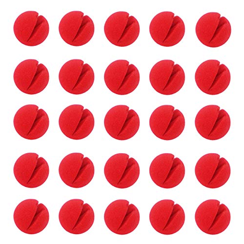 Ogrmar 25PCS Red Circus Clown Nose Christmas Costume Party Cosplay Halloween Decor (25PCS)