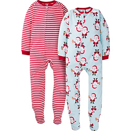 Gerber Baby 2-Pack Blanket Sleeper, Santa Blue Toddler, 3T
